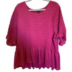 Torrid baby doll top in Barbie pink 4X New with tags
